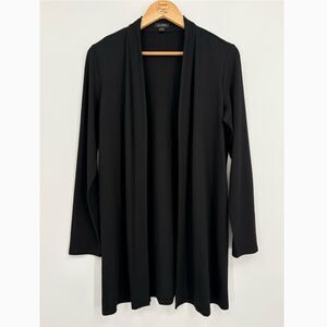 J. Jill Wearever Collection open front long jersey cardigan in Black, Sz Small